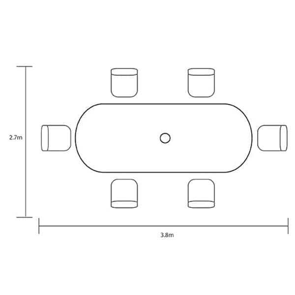 Capri 6 Seater Oval Dining Set by Hartman (free cover)