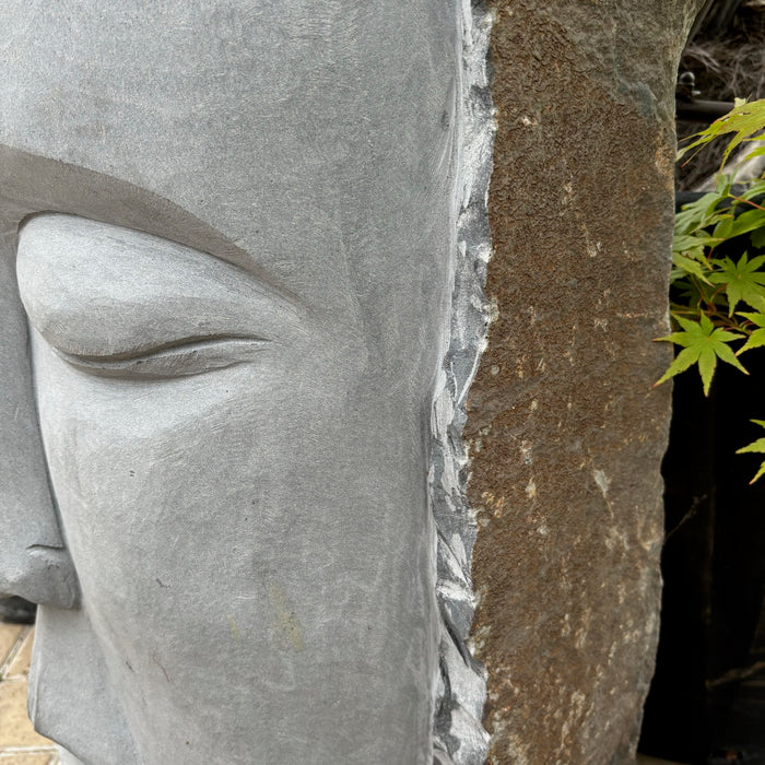 Basalt Resting Face Garden Sculpture 