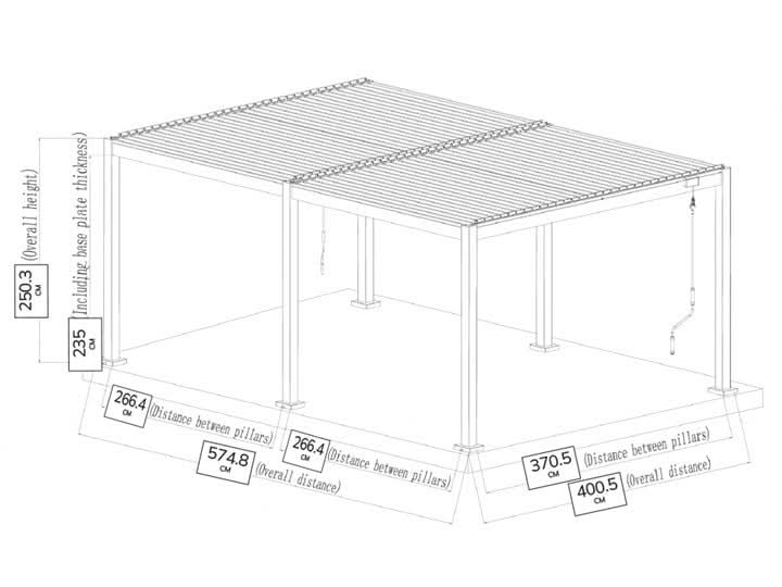 Navona 6m x 4m Freestanding Aluminium Louvered Pergola Ireland