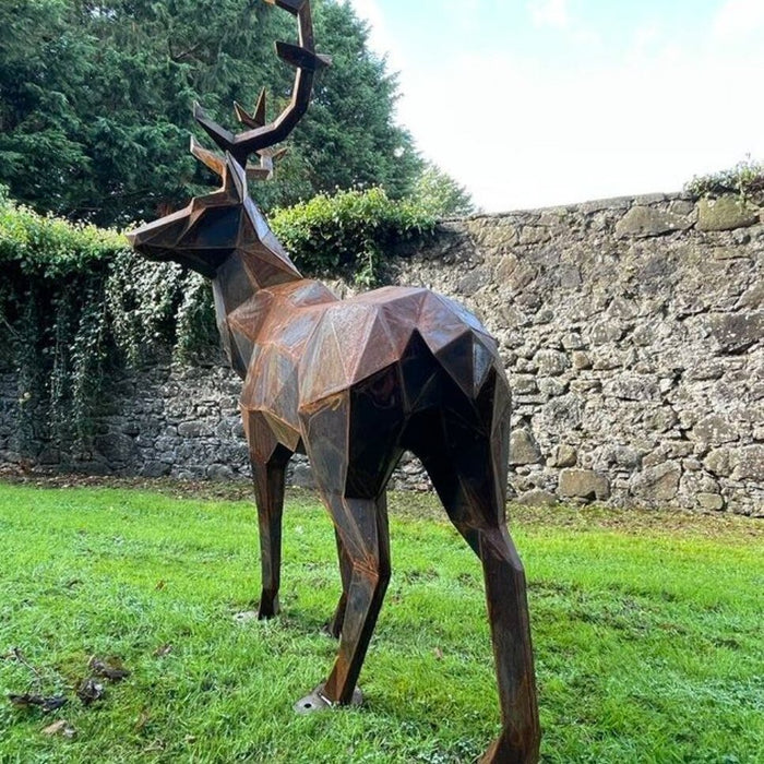 Geometric Stag & Doe Sculpture