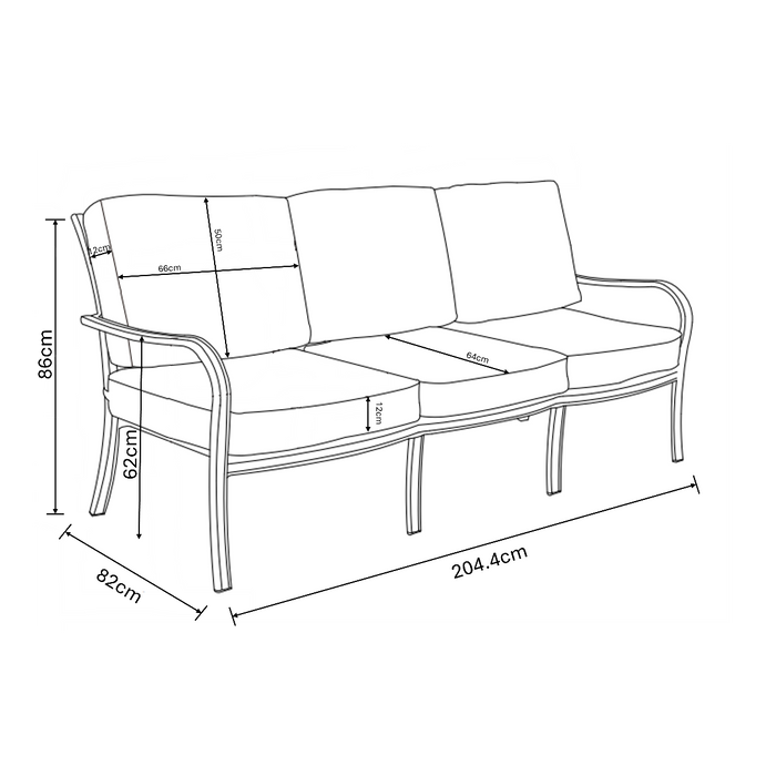 Buxton 3 Seat Lounge Set in Wheatgrass