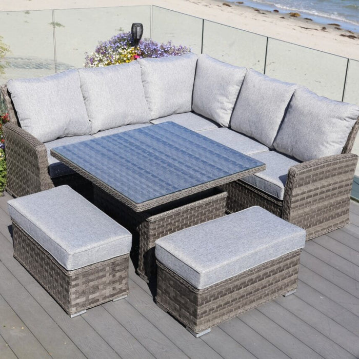 Amalfi Casual Dining Corner Set with high/low table