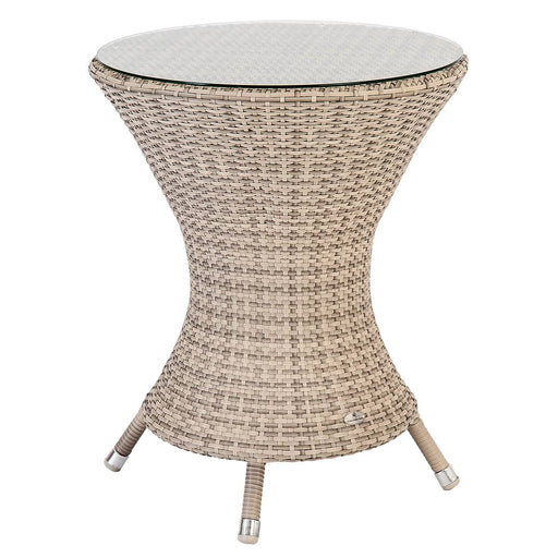 Alexander Rose Garden Furniture Alexander Rose Ocean Pearl Wave Bistro Table with Glass 0.6m Diametre