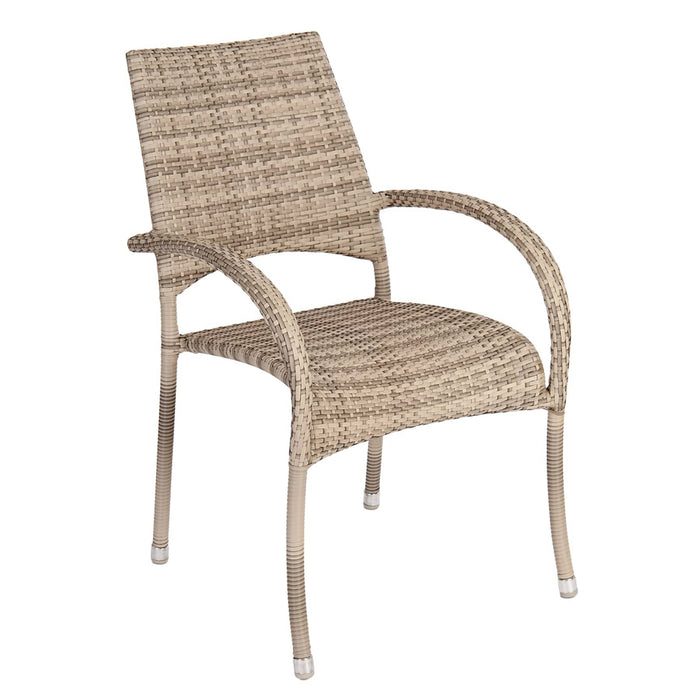 Ocean Pearl 2 Seat Fiji Stacking Armchair Square Small Outdoor Dining Set